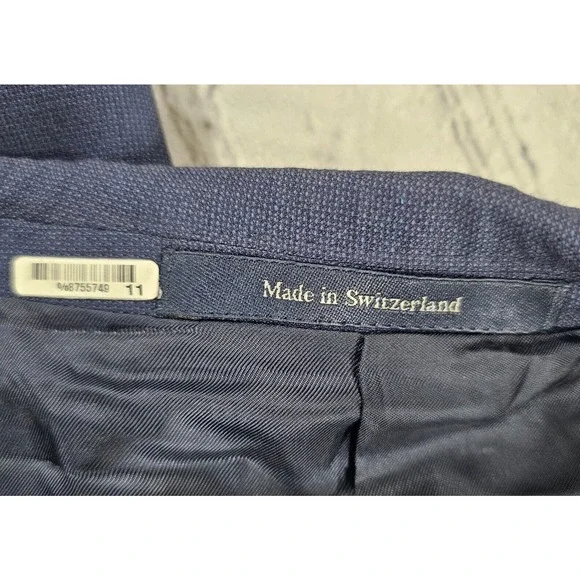 Ermenegildo Zegna Windowpane Sport Coat Jacket Double Breasted Blue MENS SIZE 54
